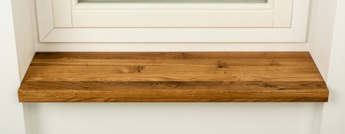 Window sill Solid Oak with overhang, 20 mm, Rustic grade, natural oiled